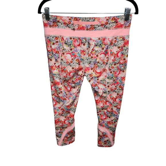 Lululemon Run Inspire Crop II Luxtreme Womens 8 Flowabunga Multi Bleached Coral - Picture 4 of 6